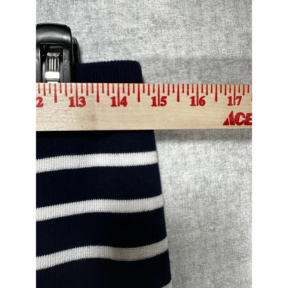 Freshman 1996 Midi Skirt Womens Large Knit Blue White Striped PullOn  33